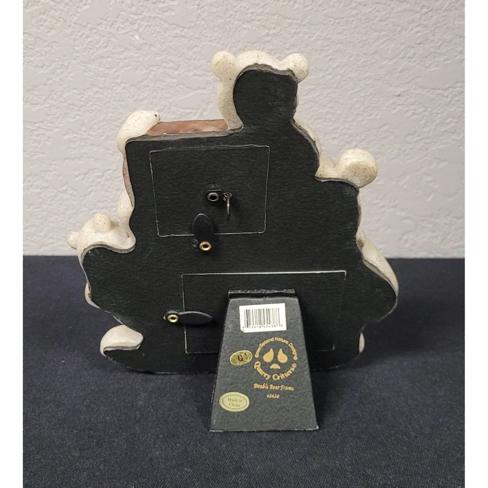 Quarry Critters  Vintage 2002 3D Bear Family Double Picture Frame